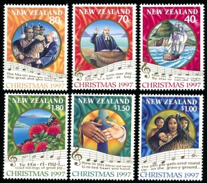 NEW ZEALAND 1452-57 VF/NH Christmas 1997 Scenes with Music also Ships & Flowers