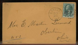 USA 1873 GREELEY 1873 Colorado Territory Cover Oberlin Ohio 99051