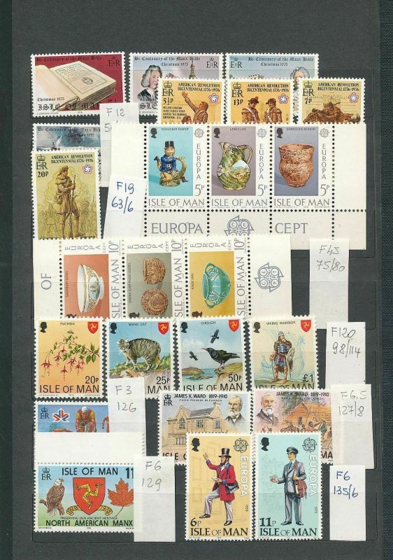 Guernsey Isle of Man Jersey MNH (Apx 90 Stamps) (W188