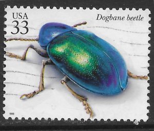 US #3351e used. Insects and Spiders - Dogbane Beetle.