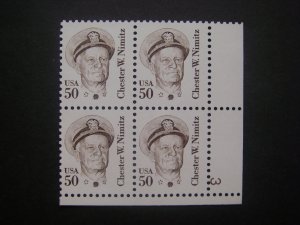 Scott 1869d, 50c Chester Nimitz, PB4 #3 LR, MNH Great Americans Beauty