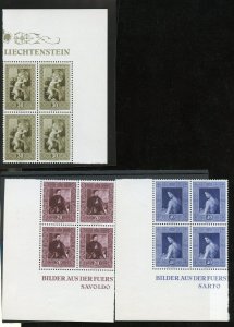 LIECHTENSTEIN  SCOTT# 266/69 MINT NH  BLOCKS OF FOUR--SCOTT $300.00  