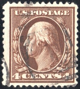 SC#377 4¢ Washington Single (1911) Used