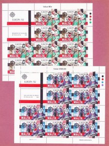Malta 614-15 MNH 1982 Redemption of the Islands EUROPA Mini Sheets of 10ea $16.