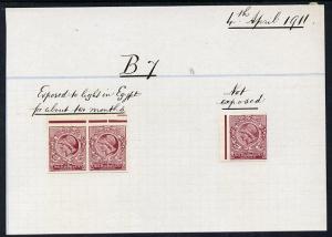 Cinderella - Great Britain 1911 De La Rue ink trial Miner...