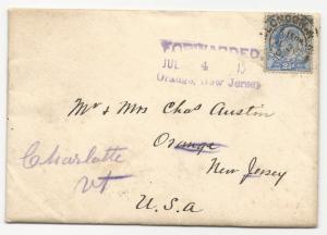 Great Britain Scott #131 on Forwarded Cover w/ Wedding Invitation to NJ, USA