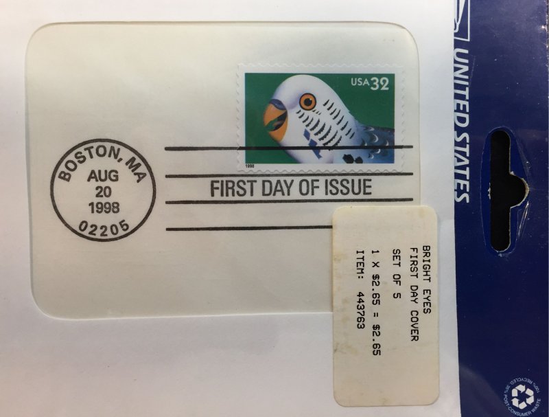 US #3230-3234 First Day Covers (FDC) - Bright Eyes (Original PO Issue)