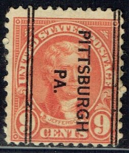 1926 9c 4th Bureau w/DLE PRECANCEL f/PITTSBURGH PA (641-244) SCARCE DOWN!