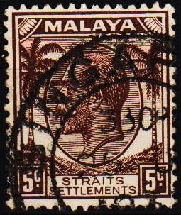 Straits Settlements. 1936 5c S.G.263 Fine Used