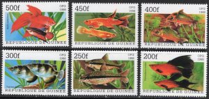 Thematic Stamps Animals - GUINEA 1998 TROPICAL FISH 6v mint