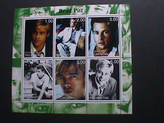 TAJIKISTAN-BRAD PITT-FAMOUS MOVIE STAR-MNH SHEET VF WE SHIP TO WORLD WIDE