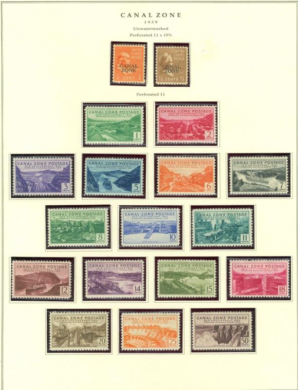 Canal Zone Collection on Scott Pages 1914  to 1978 Mint and Used Cat $2,350