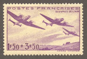 France Scott B130 Unused HROG - 1942 French Airmen Surtax - SCV $2.40