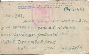 Ayshire, Scotland to British POW at Japanese Camp Taiwan, Formosa 1944 (C5375)