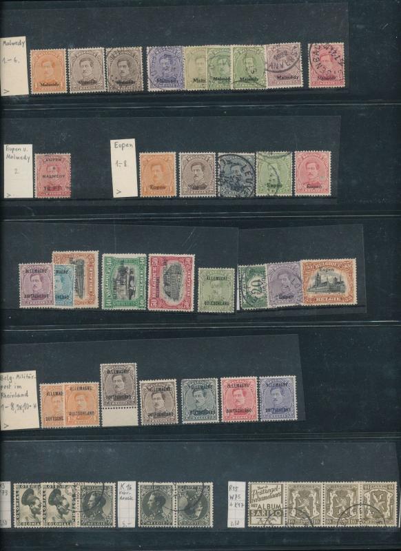 BELGIUM Early/Mid Red X Railway German Po Tetebeche Dues M&U Apx 250 (Au13700