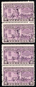 US Stamps # E15 Special Delivery MNH F-VF Lot Of 4 Perforate Ins