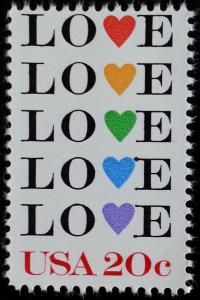 1984 20c Love, Colored Hearts Scott 2072 Mint F/VF NH