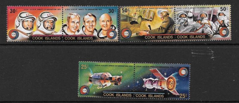 COOK ISLANDS SG518/23 1975 APOLLO-SOYUZ SPACE PROJECT MNH