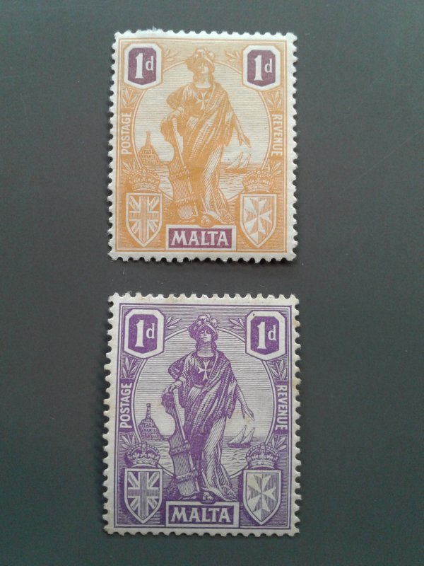 Malta 100-101 F-VF MHR. Scott $ 11.25