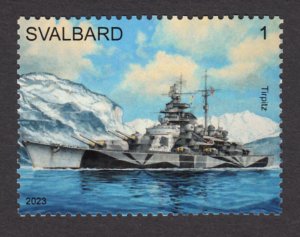 SVALBARD SPITSBERGEN 2023 SHIP WORLD WAR II BATTLESHIP TIRPITZ MNH LOCAL STAMPS