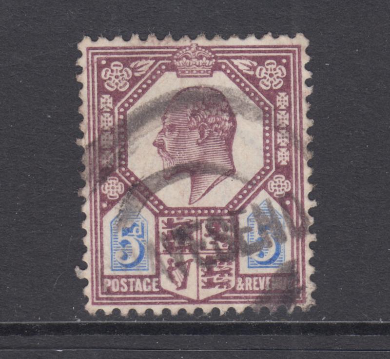 Great Britain Sc 134 used 1902 5p dull purple & ultra KEVII, F-VF