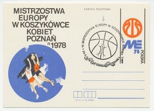 Postal stationery Poland 1978 Basketball - European Championships