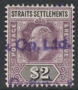 Malaya Straits Setts Scott 125 - SG137, 1904 Edward VII $2 fiscally used