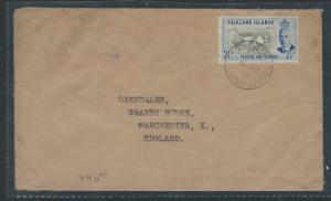 FALKLAND ISLANDS (P0912B) KGVI 2 1/2D MAP COVER TO ENGLAND