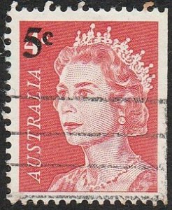 Australia 1967 Sc#398 SG#414 Surcharge 5c on 4c Red QEII Used