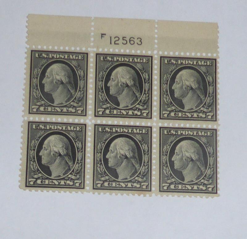 #507 7 cent Washington plate block