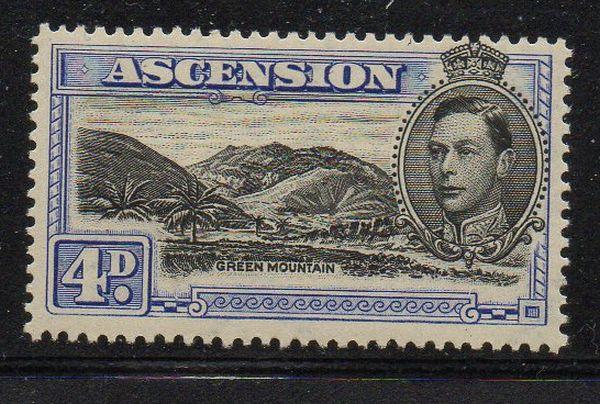 Ascension Sc 44B 1944 4d Green Mountain stamp mint