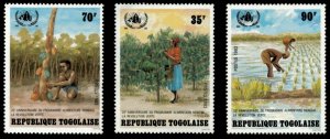 Togo 1984 - World Food Program, Orchard, Fruit Tree - Set of 3 - 1182-4 - MNH