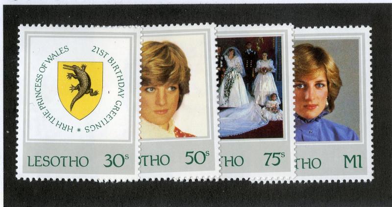 LESOTHO 372-375 MNH SCV $4.00 BIN $2.00 PRINCESS DIANA