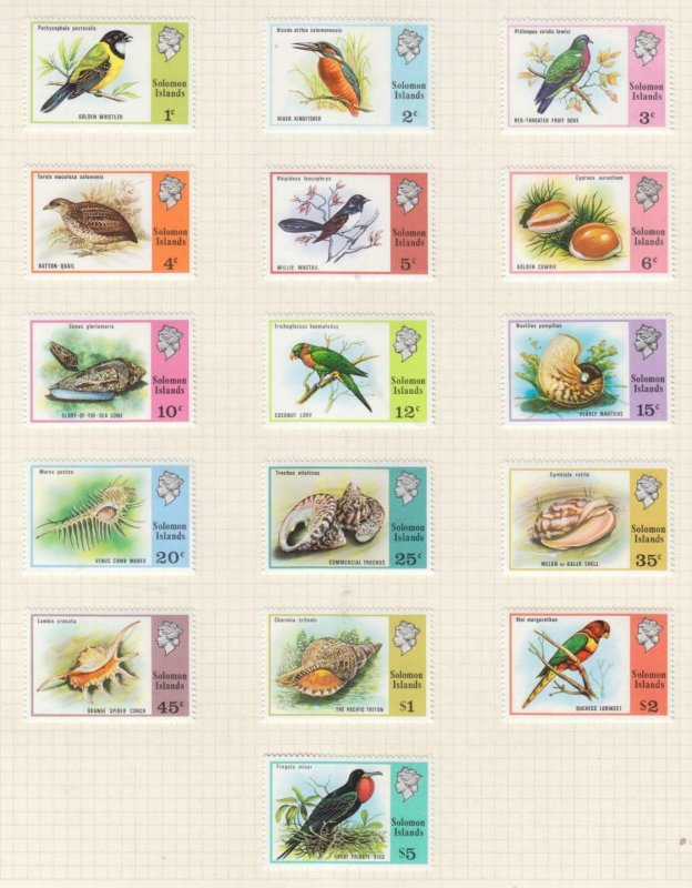 SOLOMON ISLANDS, 1976 Flora & Fauna set of 16, mnh..