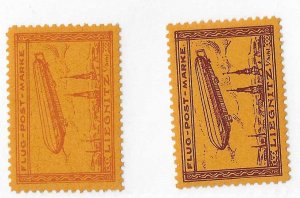 Germany   (Liegnitz)  2 Zeppelin labels NH VF