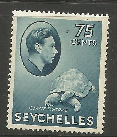 SEYCHELLES  142  MINT HINGED, THIN,  GIANT TORTOISE,  CAT $52.5