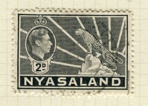 NYASALAND; 1938 early GVI issue fine used 2d. value