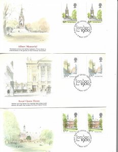 COLLECTION LOT OF 6 GREAT BRITAIN FDC 1980 2 SCAN