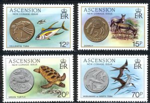 Ascension Sc# 355-358 MNH 1984 Coins & Wildlife
