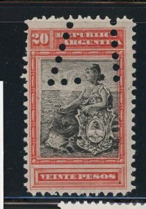 Argentina #142 used perfin Make Me A Reasonable Offer!