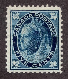 1897 - #70 MNH VF- 5c Blue - Canadian Maple Leaf - Queen Victoria Stamp cv$750