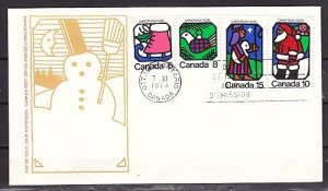 Canada, Scott cat. 625-628. Christmas issue. First day cover. ^