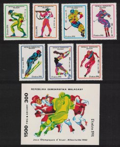 Malagasy Rep. Winter Olympic Games Albertville 7v+MS 1991 MNH SG#862-MS869