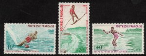 FRENCH POLYNESIA 1971 Water Skiing Championships; Scott 267-69, Yvert 86-88; MNH