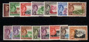 DOMINICA SG99/109a 1938-47 DEFINITIVE SET MNH (¼d IS CREASED)