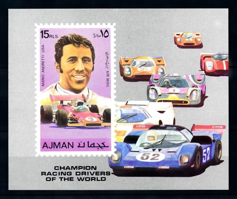 [93886] Ajman 1971 Motorsport Formula 1 Mario Andretti Sheet MNH