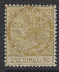 TOBAGO SG12 1880 1/= YELLOW-OCHRE MTD MINT