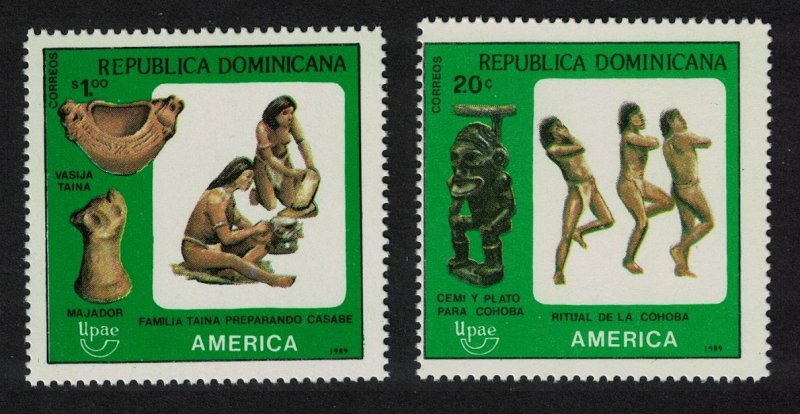 Dominican Rep. America Pre-Columbian Culture 2v 1989 MNH SG#1752-1753