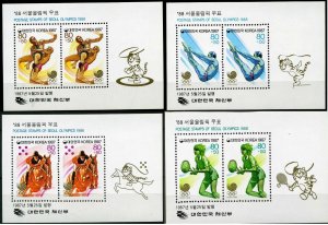 South Korea 1987 MNH Stamps Souvenir Sheet Scott B43a-46a Sport Olympic Games