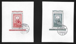 Hungary, 1951, Scott #CB13-CB14 Souvenir Sheets, First Issue Type, Used 